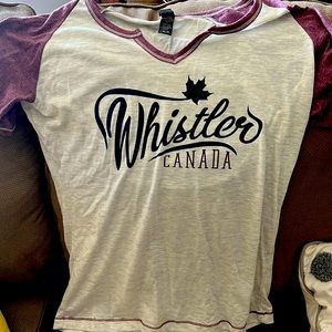 Whistler Canada light grey/blue/ purple t-shirt (baseball tee style)